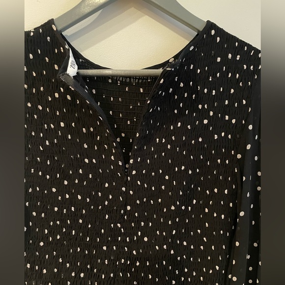 Zara Peplum Polka Dot Shirt Large - Picture 5 of 6